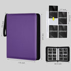 4 Pocket Card Binder, Premium Zip Trading Card Binder, 400 Double Sided Pocket PU Card Collection Binder, Collector Card Album, Card Folder for MTG, TCG, Sports Cards, Game Cards (Purple)