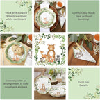 Kate Aspen Woodland Baby Shower Decorations - 78-Piece Baby Shower Plates and Napkins Set with Cups for 16 Guests - Gender Reveal Decorations Forest Animal Theme Party Supplies and Table Decor