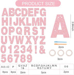 BEISHIDA 116 PCS Glitter Dark Pink DIY Letter Banner Kit Make Your Own Banner，Including 111 Letters and Numbers 3 Rope and 5 Threading Device,Customized for Birthday Graduation Wedding Party Decor