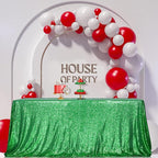 SquarePie Sequin Tablecloth 50 x 72 Inch Green Sparkly Table Cloth for Christmas Party Decoration
