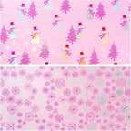 LeZakaa Christmas Pink Wrapping Paper Jumbo Roll, Snowman Christmas Tree & Snowflake Metallic Foil, Rose Gold Foil Reversible Design for Festive Winter Holiday, Family Gathering, 30 inches x 100 Feet