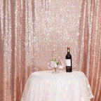 Eternal Beauty Rose Gold Sequin Backdrop, 10x10 Ft Glitter Background Curtains for Shimmer Photography Party Wedding Birthday Back Drop Decor