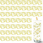 50 PCS Artificial Floating Beads for Centerpieces Vases, Yellow 8+3mm String Beads for Wedding Party Faux Pearl String for Decorating, String Pearls for Crafts Vase Filler