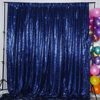 Poise3EHome 6Ft x 8Ft Navy Blue Sequin Backdrop Curtain, Glitter Thick Satin Sequin Background Drapes, Sparkly Backdrop for Weddings, Parties, Xmas, Thanksgiving Decor