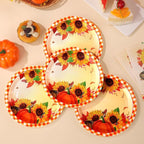 Sunflower Plates and Napkins Set for 50 Guests – Disposable Fall Party Supplies, Pumpkin Design for Sunflower Thanksgiving Party Decoration