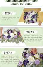 Faux Flower Swag Set of 2 for Wedding Welcome Signs Floral Swag Wedding Reception Ceremony Signs Decor (Lavender & Cream)