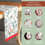 Maison d' Hermine Table Runner 100% Cotton Single Layer Table Runners 72 inches Long for Thanksgiving Christmas Decorations Home Kitchen Dining Party Wedding (Holly Time, 14.5" x 72")