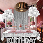 Silver Foil Fringe Curtain 3.3×8.3FT 6 Packs, Metallic Tinsel Curtains Party Streamers for Birthday Graduation Baby Shower Decoration (6pcs,3.3FT×8.3FT, Silver)