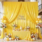 Gold Glitter Backdrop Curtain for Parties Wedding,10Ft x 10Ft Satin Shimmer Photo Backdrop,Non-Wrinkle Sparkle Drapes for Backdrop,Back Drop for Photography, Birthdays,Weddings,Prom