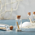Bright Creations 48 Pack 10ml Create A Message In A Bottle Kit, Bulk Small Glass Cork Bottles with Mini Scrolls for Time Capsules, Wedding Favors