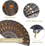 QIRMIZI 30 Pack Fabric Folding Handheld Fans, Perfect for Weddings, Parties, and Dancing,Orange