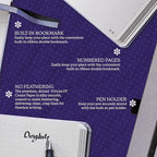 Dingbats - Earth Dotted A5 Medium Notebook, Glicine Arctic - Hardcover - Cream 100gsm Ink-Proof Paper - Numbered Pages, Index & Key Pages