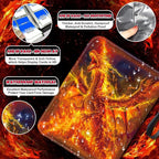 440 Card Binder 4 Pocket, 3-Ring Trading Card Binder with 55 Page Removable Sleeves, High Storage Waterproof Trading Card Holder Collection Card Album Carrying Organizer Case for MTG TCG Cards -Fire
