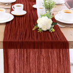 Cheesecloth Table Runner 10FT (35x120 Inch) - 1 Pack Terracotta Boho Gauze Fabric Cheese Cloth Table Runner Rustic Sheer Table Runners Cheesecloth for Wedding, Bridal Shower, Birthday Party Decor