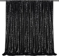 Black Backdrop for Halloween Decorations: Sequin Photo Curtains 10ft x 10ft Glitter Fabric for Wedding Party Baby Shower