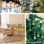 20pcs Colorful Crystals Suncatcher for Chandeliers with Hooks,38mm Chandelier Crystals Replacement,Hanging Prisms for Windows,Wedding,Christmas Tree Decoration