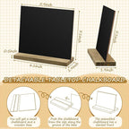 Queekay 36 Pcs Mini Chalkboard Signs Tabletop with Stand 5 x 6 Inch Wooden Chalkboard Sign Vintage Chalk Board Sign Decorative Centerpieces for Food Signs Table Numbers Message Boards Party Supplies
