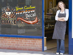 Window Clear Decal Design - Full Color ║ Your Logo or Design We Print Clear Permanent Sticker or Static Cling ║ Waterproof on Windows Storefront ║ Made in The USA ║ Customized Logo