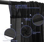 6 Panels Black Ceiling Drapes for Wedding 5ftx20ft Ceiling Drapes Wedding Arch Draping Fabric Cheesecloth Sheer Curtain Romantic Ceiling Decorations for Weddings Party Banquet Ceremony Stage