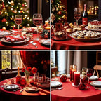 Round Tablecloth 120 Inch Tablecloth 6 Pack Red Table Cloths Washable Decorative Linen Polyester TableClothes Cover for Dining Table Banquets Buffet Parties and Wedding