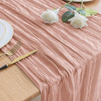 Asee'm Cheesecloth Table Runner 120 Inches Dusty Pink Boho Gauze Cheese Cloth Runner 10FT Rustic Sheer Fall Table Runners for Thanksgiving Wedding Baby Shower Holiday Party Decoration