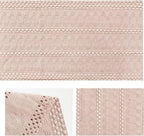 Artoid Mode Pink Farmhouse Woven Rustic Hollow Table Runner, Seasonal Holiday Hollow Kitchen Dining Table Decoration for Home Party Decor 12x48 Inch