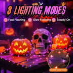 ZGWJ 24 Pack Halloween Fairy Lights Battery Operated, 7ft 20 Mini LED Halloween Fairy String Lights Silver Wire 3 Modes Waterproof for DIY, Parties, Bedroom Decorations Orange& Purple