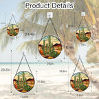 Stained Glass Window Hanging, Green Cactus Sun Catcher for Door Terrace Garden Home Decor, Abstract Desert Landscape Suncatcher Birthday Gifts for Lovers Women Men Dad Mom Nana 9.8 in