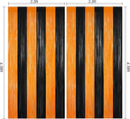 Halloween Photo Backdrop, 2 Pack Orange and Black Party Streamer, Metallic Foil Fringe Curtains Tinsel Backdrop, Halloween Birthday Party Decorations Hanging Decor Indoor, Photo Booth Props Streamers