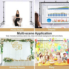 Photo Backdrop Stand 9ft x 10ft Photograhy Adjustable Background Stands Support Kit with Carry Bag for Photo Studio, Photoshoot, Parties, Photographic Equipments