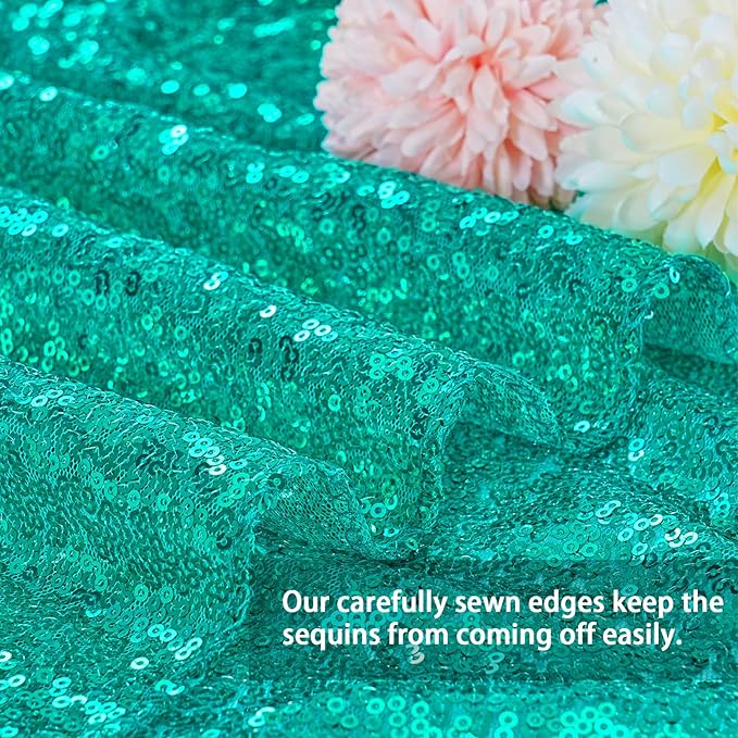 Tablecloth Birthday Party Decorations: 50x80 Inch Sequin Tablecloth Lake Green Drapes Glitter Fabric Wedding Ocean Mermaid Events Table Overlay