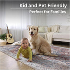 Bloom Rugs Washable Non-Slip 5' x 7' Rug - Red/Blue Traditional Medallion Area Rug for Living Room, Bedroom, Dining Room, and Kitchen - Exact Size: 5' x 7'