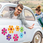 Car Flower Magnet Funny Magnetic Decals Decorations Cute Fridge Magnets 60s Flower Cutout Magnet for Car Home Door Whiteboard Refrigerator (24 Pieces,3.9 x 3.9 Inch, 2.2 x 2.2 Inch, 5.1 x 5.1 Inch)