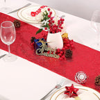 Red Table Runners 10 Packs 12x108 Inch Glitter Sequin Table Runners for Birthday Party Bridal Shower Banquet Wedding Table Decorations