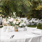 Acrylic Table Numbers 1-20 with Stand, Printed Black Font on 4x6 inch Acrylic, Clear Table Number Signs and Holders, Centerpiece for Events, Weddings, Reception, Party, Anniversary, and Decoration