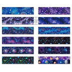 12 Rolls Starry Sky Washi Tape Set, Vintage Washi Tape Decorative Paper Stickers Decorative Tape for Craft,Galaxy Art Scrapbook,DIY Journal Set,Planner,Gift Wrapping,Party Decor
