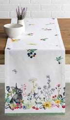 Maison d' Hermine Table Runner 100% Cotton Single Layer Table Runners 108 inches Long Decorative for Kitchen Dining Party Baby Shower Wedding Bridal Shower Spring Summer (Printemps, 14.50" x 108")