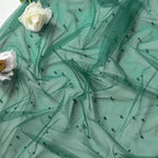 Artoid Mode Pearl Dark Green Gauze Table Runner 59x120 Inch , Seasonal Sheer Kitchen Dining Holiday Wedding Birthday Baby Shower Table Decor for Home Party