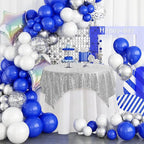 Square Silver Sequin Tablecloth- 50x50 inch, Seamless Sparkle and Glitter Party Table Cloth, Shiny for Wedding Birthday Ceremony Prom Table Decorations