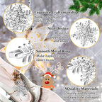 Halatool Christmas Napkin Rings Set of 8, Silver Snowflake with White Rhinestone Napkin Holder for Christmas Thanksgiving Winter Holiday Place Setting, Weddings, Party Table Decoration