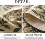 ISAENNE Designer Green Elegant Linen Table Runner 102 Inches Long,Flower and Leaves Pattern Wrinkle Resistant Table Runners for Dining Tables,Thanksgiving,Kitchen Tables,Christmas,12"*102"-Brune