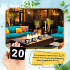 60 Pcs Black Acrylic Table Numbers 1-60 Double Sided Restaurant Table Order Number Wedding Numbers Cards for Party Banquets Service Receptions