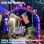 YEGUO 165ft 500 LED Red White and Blue Lights, 4th of July Decorations String Lights Plug in Indoor Outdoor, 8 Modes Clear Wire Patriotic Light for Independence Day Holiday Memorial Day Party Decor