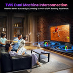 Karaoke Machine, Portable Bluetooth Speaker with 2 Wireless Microphones for Adults & Kids - PA System, LED Lights, Bass/Treble Control, AUX/USB/TF/FM for Home Party Outdoor Singing