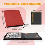 20-Pocket Card Binder, Trading Card Binder Holds 2000 Cards, Premium Zippered Trading Card Album Compatible with TCG, Game & Sports Cards (Red)