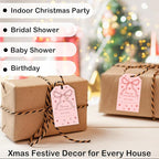 50 Pcs Christmas Gift Tags, 2.1"×3.5" Merry Christmas Tags for Gifts with String, Presents Paper Label Wrap for Party Favor - B13