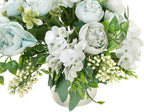 Artificial Flowers Fake Peony Silk Mini Plastic Bridal Flowers for DIY Wedding Bouquets Home Decorations 2 Packs(Light Blue)