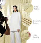 Champagne Sequin Backdrop Curtain 2 Pieces 2FTx8FT Glitter Photography Backdrop for Party Wedding Birthday Christmas Decorations