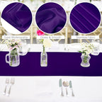 Aneco Satin 12 Pack Table Runner 12 x 108 Inch Dark Purple Long Wedding Satin Silk Table Runner for Wedding Banquet Graduations Birthday Party Decoration