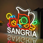 CNBEYOUNG Sangria Neon Sign, Neon Lights Hanging Wall Art Decoration for Restaurants Shop Bar Kitchen Garden Party Home Decor, USB - Driven, Super Bright & Adjustable,14.57x 11.26inches